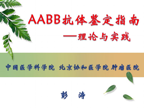 彭涛-AABB抗体鉴定指南