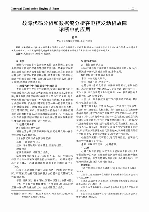 故障代码分析和数据流分析在电控发动机故障诊断中的应用