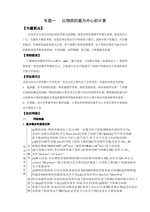 专题一   以物质的量为中心的计算