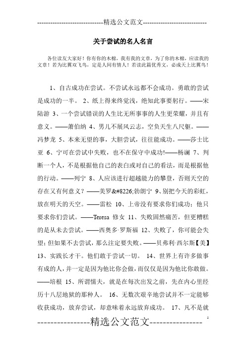 关于尝试的名人名言