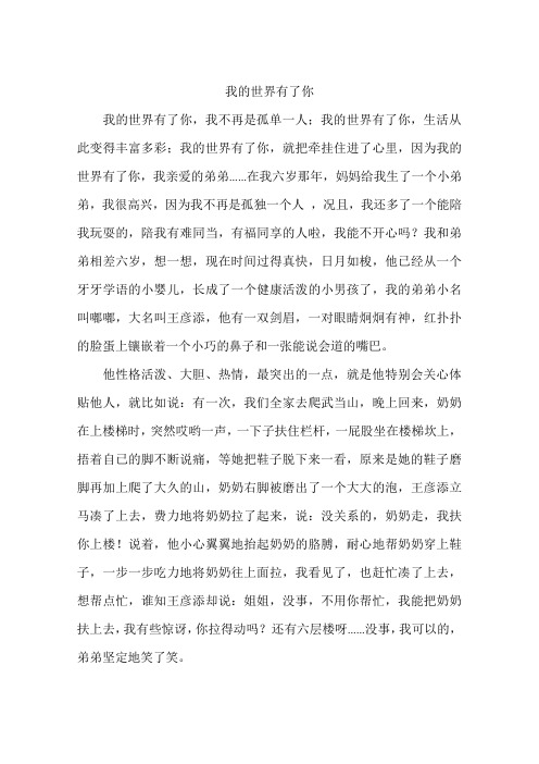 我的世界有了你--作文