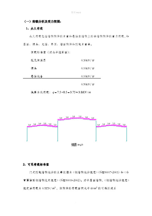 门式刚架荷载计算及内力组合