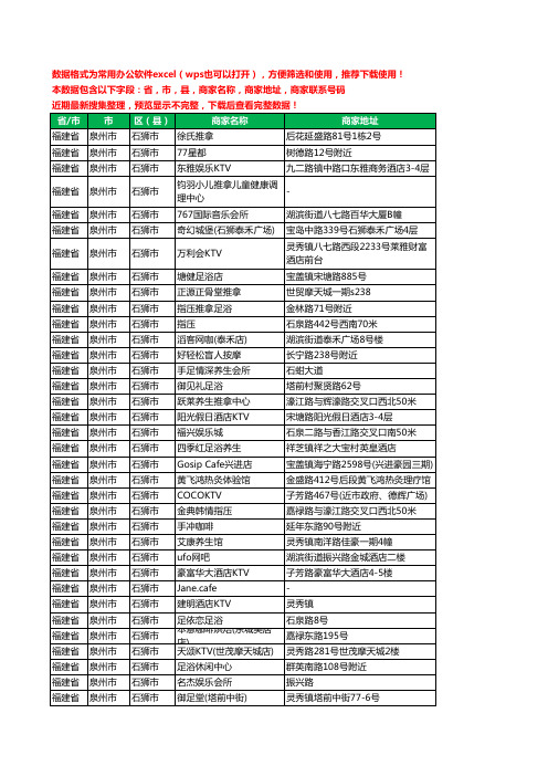 2020新版福建省泉州市石狮市休闲娱乐工商企业公司商家名录名单黄页联系电话号码地址大全532家