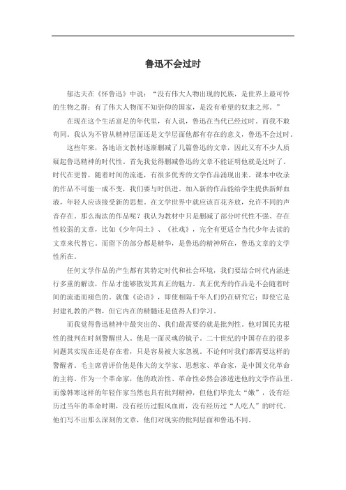 鲁迅的精神是一种自我反思的危机精神