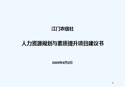 人力资源规划与素质提升项目建议书(PPT 114页)