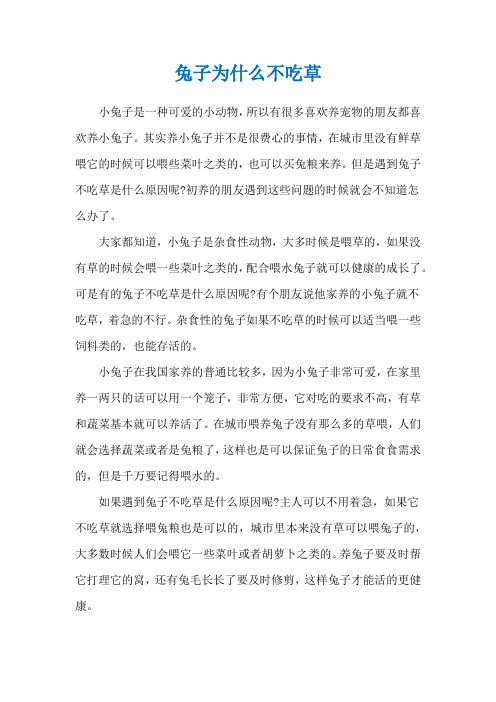 兔子为什么不吃草