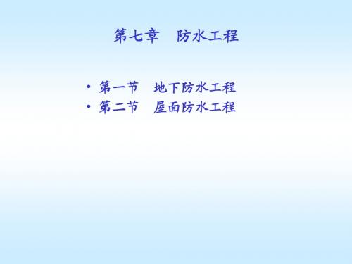 施工技术-第七章防水