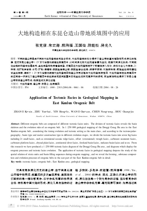 大地构造相在东昆仑造山带地质填图中的应用