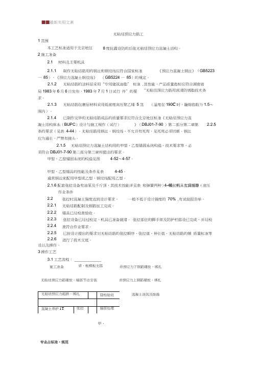 【装饰装修】无粘结预应力筋工工艺