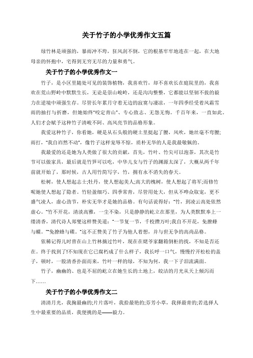 关于竹子的小学优秀作文五篇