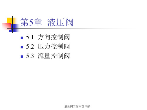 液压阀工作原理详解 ppt课件