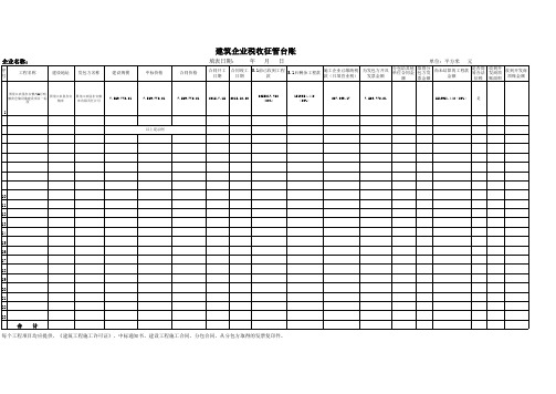 建筑企业税收管理台账
