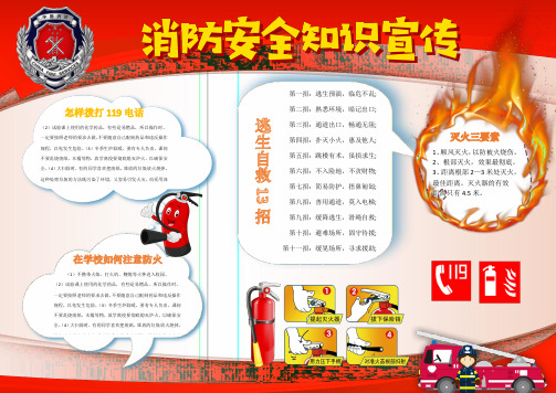 红色消防安全知识Word小报