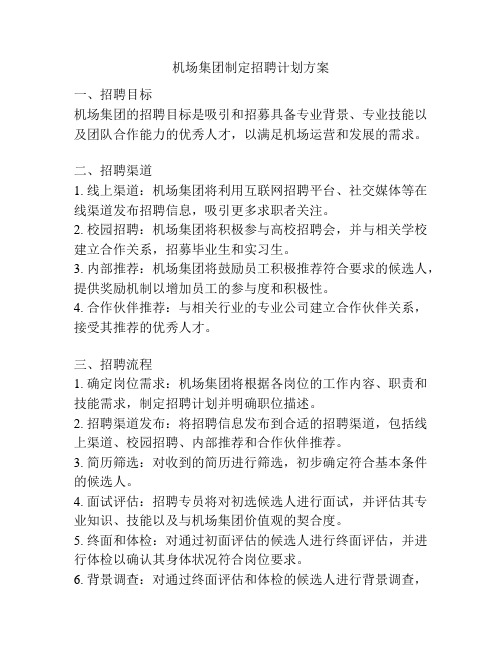 机场集团制定招聘计划方案