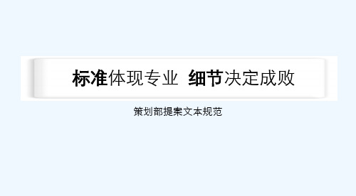 影视广告创意提案文本规范 PPT