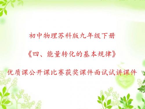 初中物理苏科版九年级下册《四、能量转化的基本规律》优质课公开课比赛获奖课件面试试讲课件