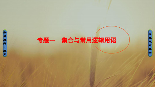 2018年高考数学文科江苏专版二轮专题复习与策略课件：专题一 集合与常用逻辑用语 精品