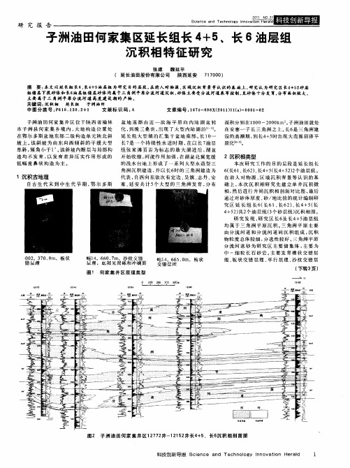 子洲油田何家集区延长组长4+5、长6油层组沉积相特征研究