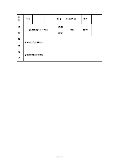 普通螺纹的代号标记