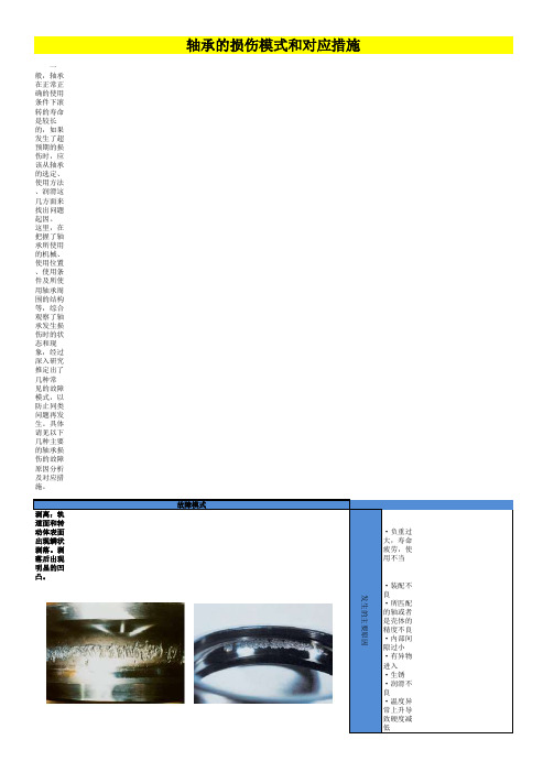 轴承的损伤模式和对应措施