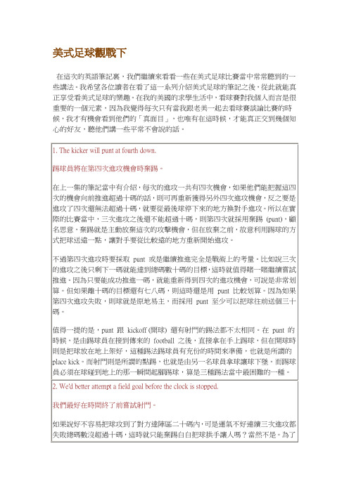 美式足球观战下
