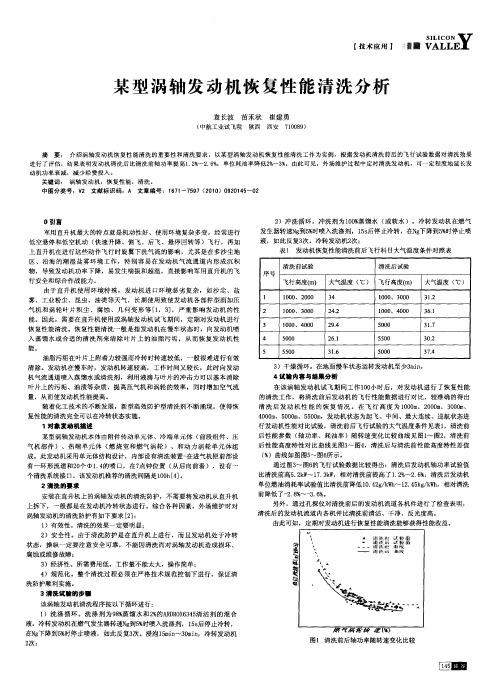 某型涡轴发动机恢复性能清洗分析