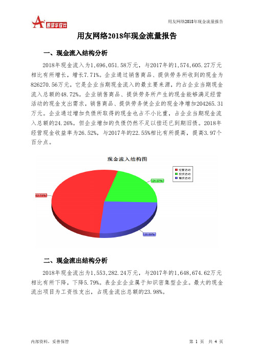 用友网络2018年现金流量报告-智泽华