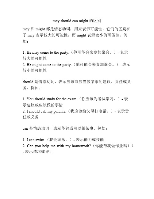 may should can might的区别