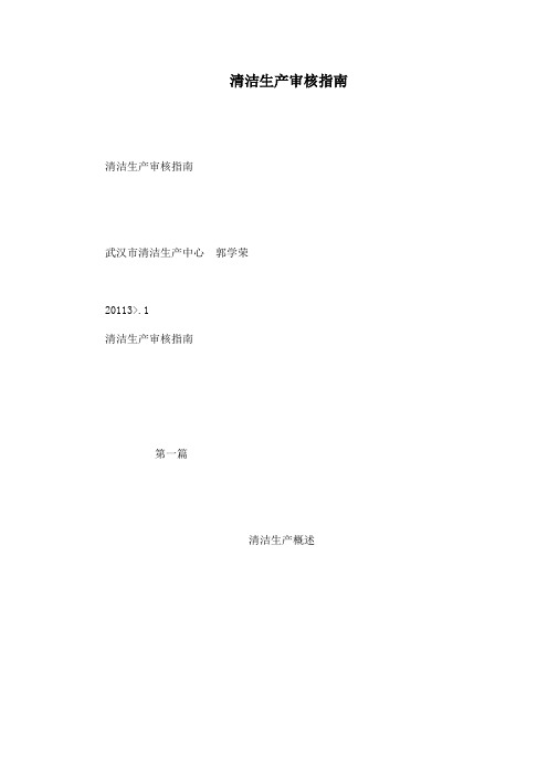 清洁生产审核指南