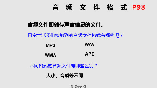 音频文件的获取与处理PPT课件