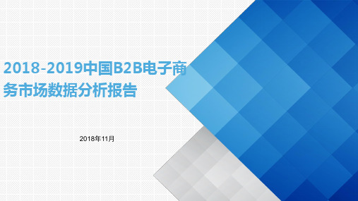 2018-2019中国B2B电子商务市场数据分析报告