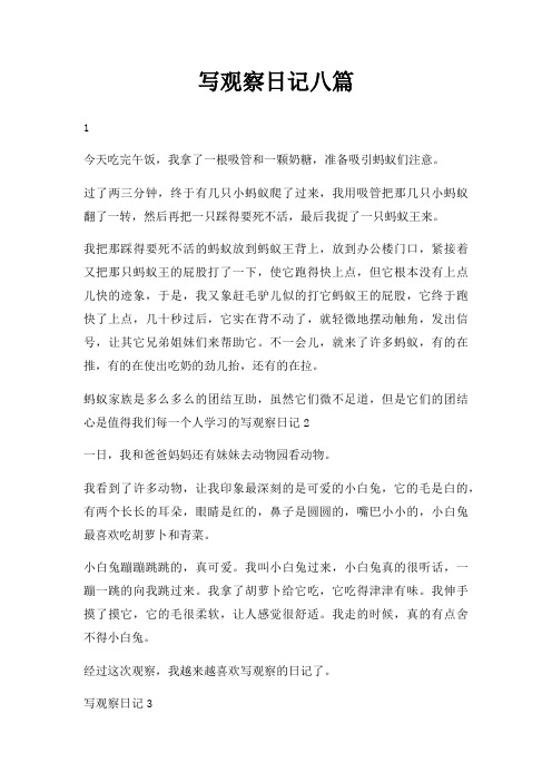 写观察日记八篇