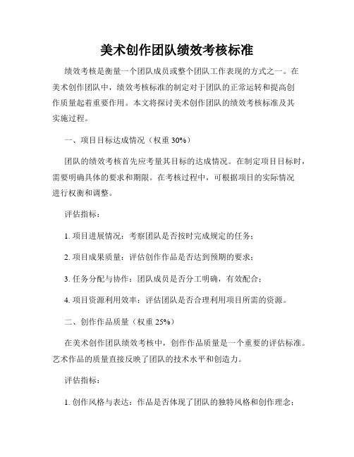美术创作团队绩效考核标准
