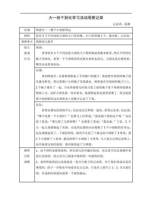 个别化学习活动观察记录陆静