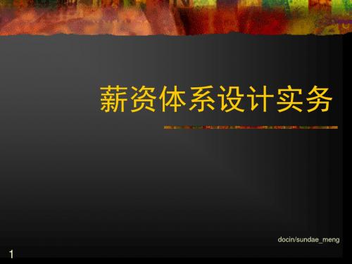 薪资体系设计实务 32页PPT文档