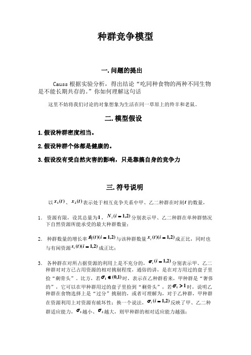 第七 种群竞争模型