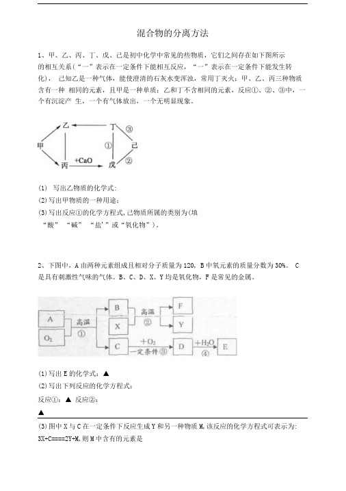 吉林省吉林市中考化学复习练习混合物的分离方法47(无答案)新人教版.doc