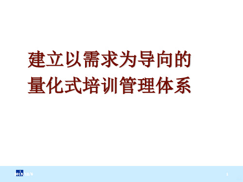 量化式培训管理体系PPT课件