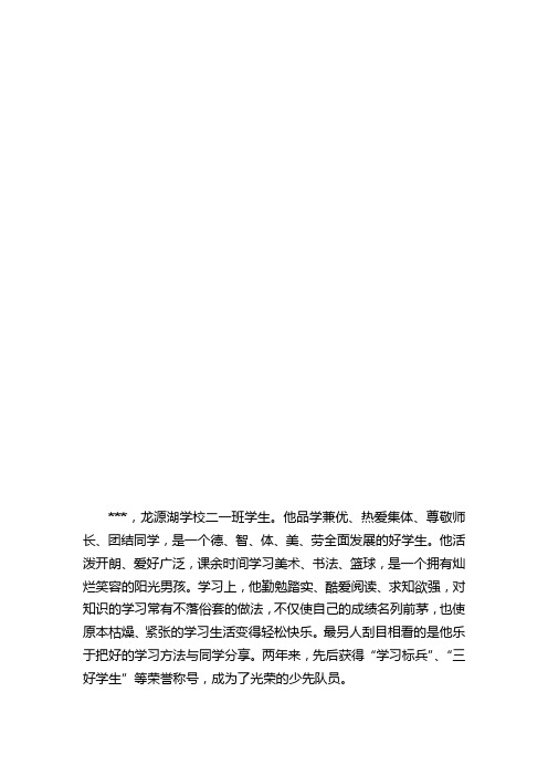 阳光少年简介