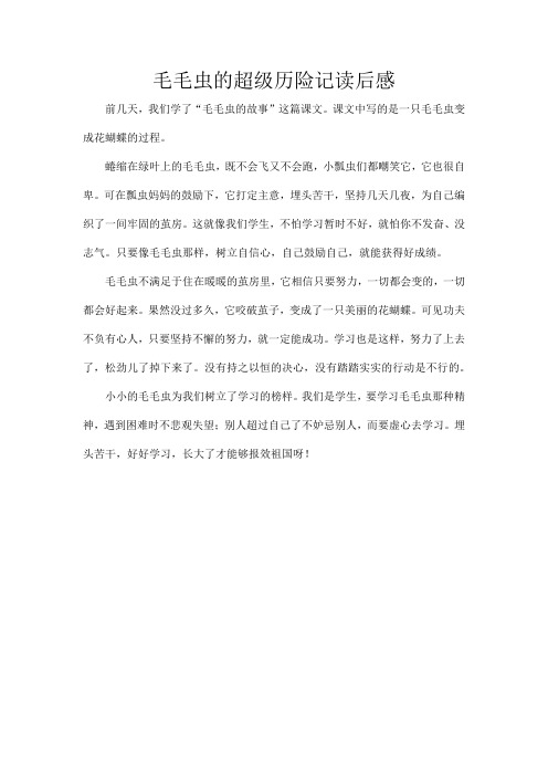 毛毛虫的超级历险记读后感