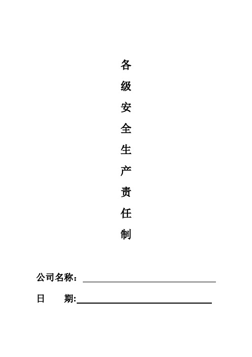 安全生产责任制(总则、各级、各部门)