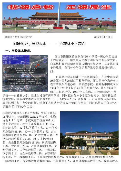 保山市隆阳区芒宽乡白花林小学简介