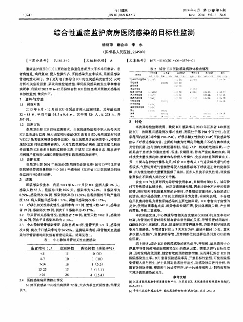 综合性重症监护病房医院感染的目标性监测