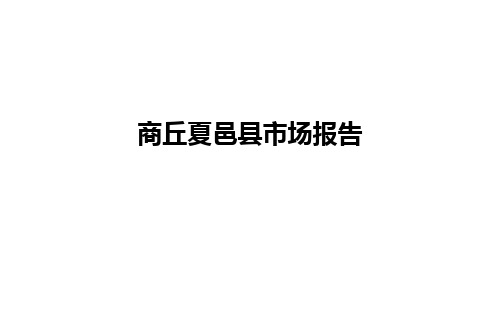 商丘夏邑县房地产市场报告-33PPT.ppt