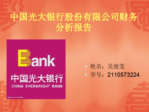 中国光大银行股份有限公司财务分析报告