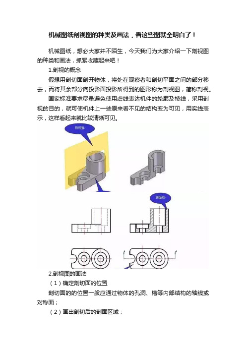 机械图纸剖视图的种类及画法，看这些图就全明白了！