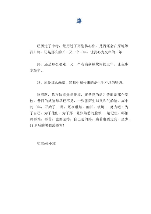 初三优秀习作：路  (3)