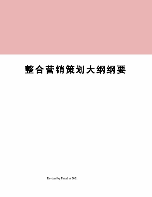 整合营销策划大纲纲要