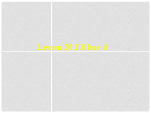 九年级英语上册 Unit 3 Buying and Selling lesson 20 I’ll buy it课件2 冀教版