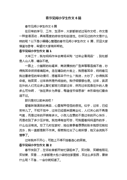 春节见闻小学生作文6篇